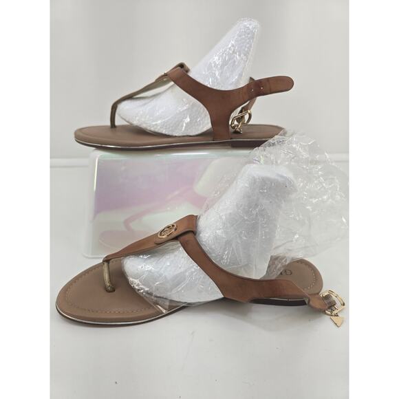 Guess Logo Medallion Flat Sandals White Size 9 - Picture 1 of 8